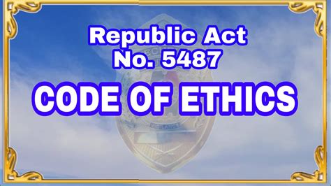 code of conduct for security guards|R.A. 5487 .